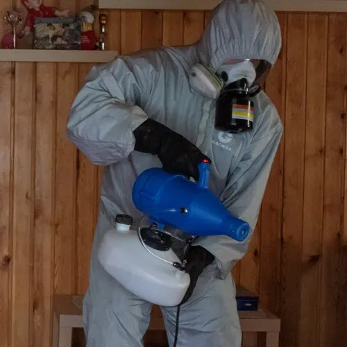 ФОТО Дезинфекция в поселке Московской области Молодёжный